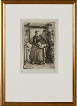 Camille Pissarro · CAMILLE PISSARRO, etsning, stämpelsignerad och numrerad 9/12