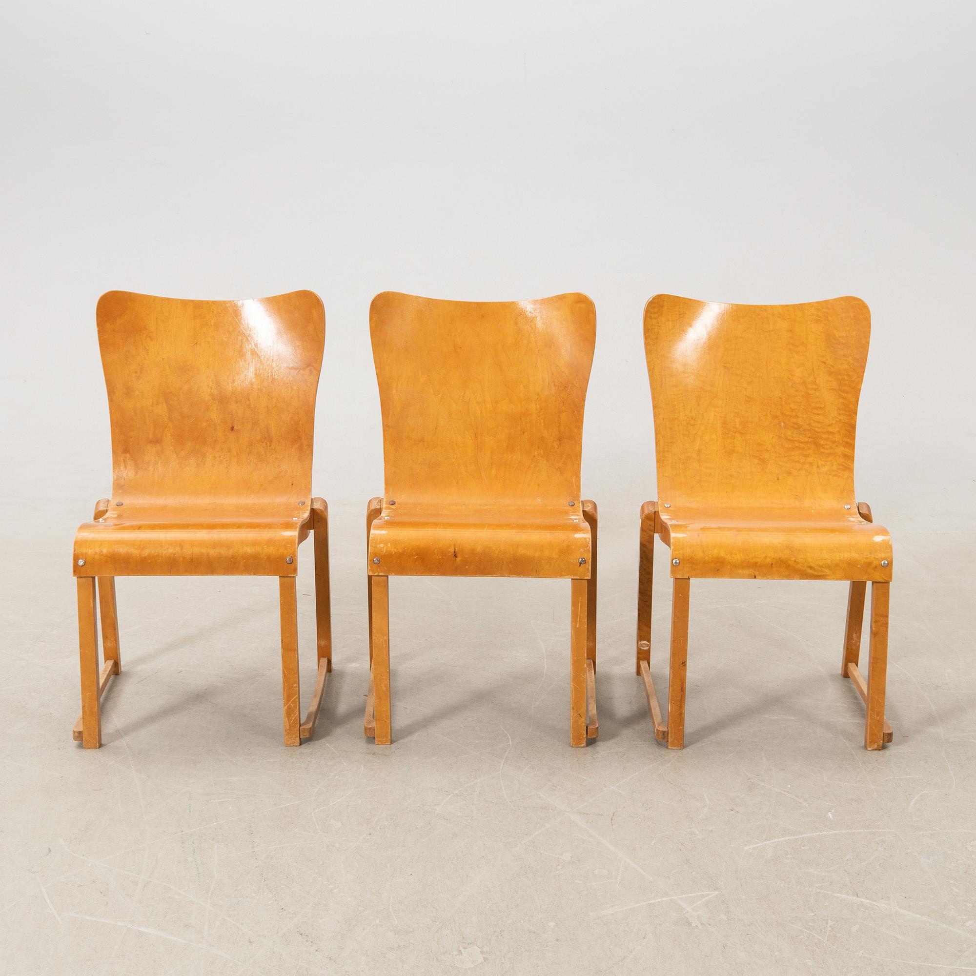 Axel Larsson,  stolar, 6 st, Svängsta Stilmöbler, 1900-talets mitt.