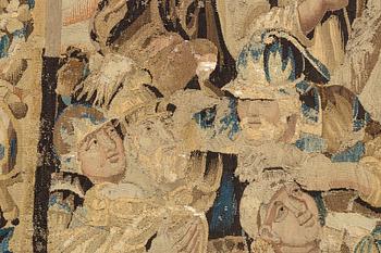 Vävd tapet-fragment, gobelängteknik, ca 294 x 251 cm, Flandern, 1600-tal.