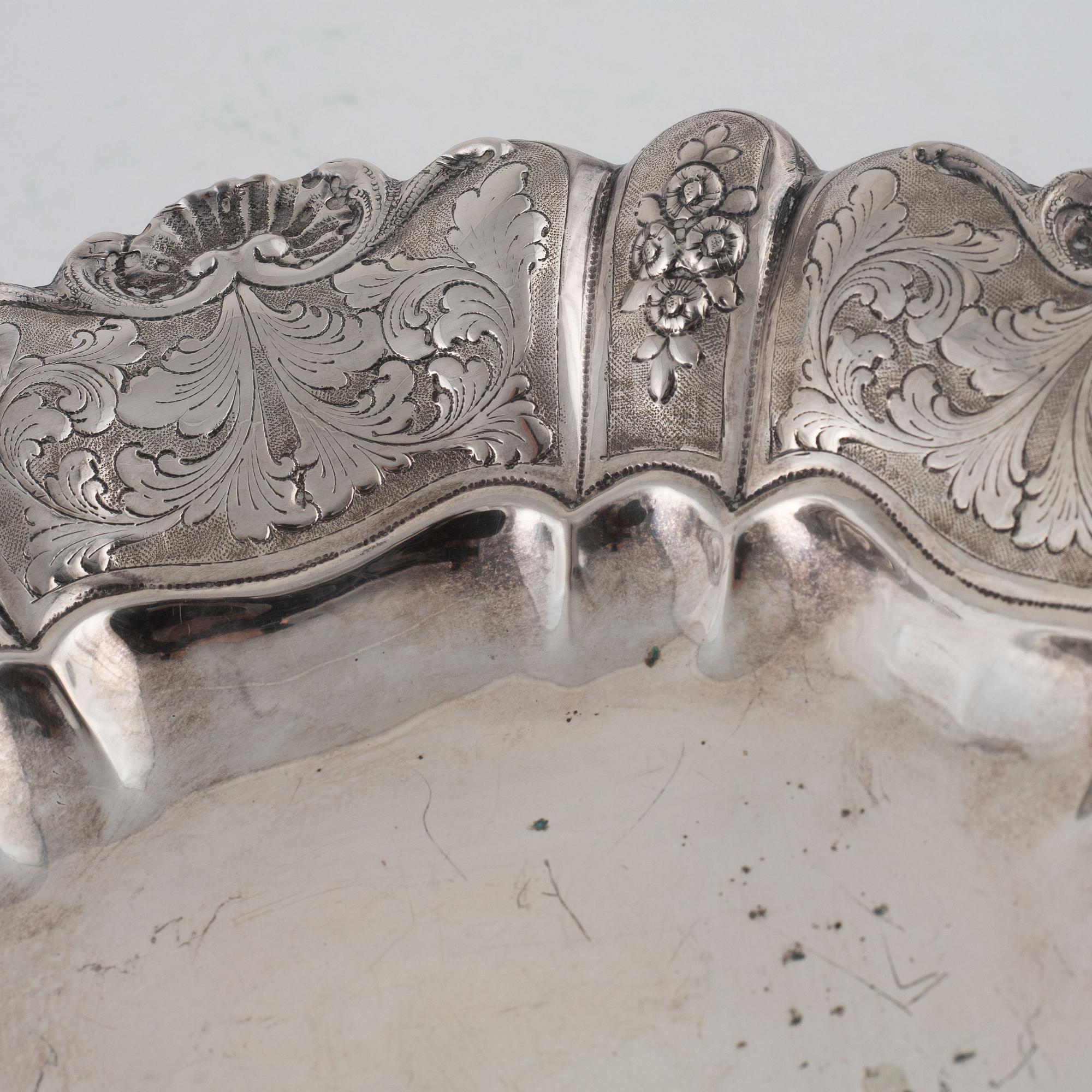 A silver bowl, Swedish import marks, 20th Century.