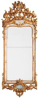 556. A Swedish Rococo 18th century mirror.
