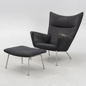 Hans J. Wegner, armchair and footstool, "Wing Chair", CH-445, Carl Hansen & Søn, Denmark.