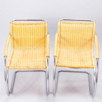 LUDWIG MIES VAN DER ROHE, fåtöljer, ett par, modell MR 20", 1960-talets slut.
