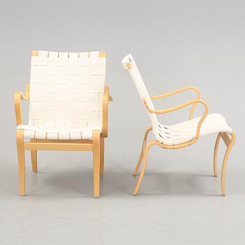 FÅTÖLJER, ett par, "Mina" Bruno Mathsson, 1900/2000-tal.