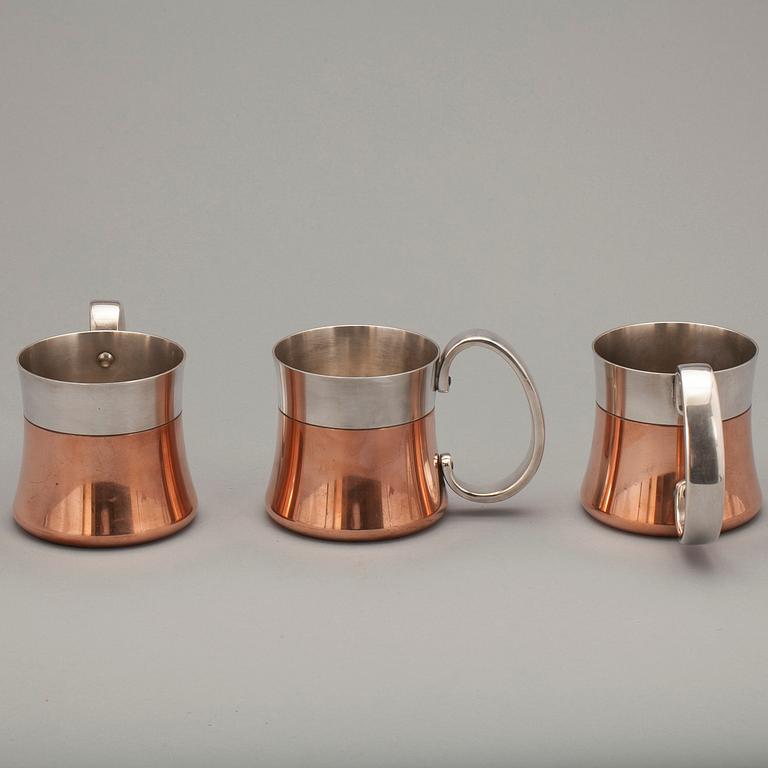 STOP, 3 st, koppar och nysilver, Georg Jensen, Danmark, 1900-talets andra hälft.