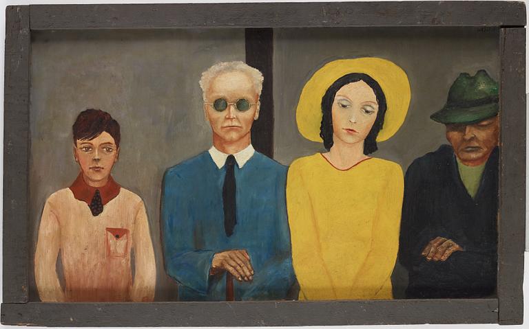 PETER WEISS, diptych, oil on panel,  signed Weiss and dated -35.