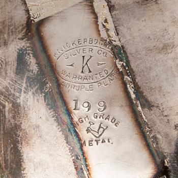 SERVETTIRENKAITA, 6 kpl, hopeoitua metallia, Knickerbocker Silver Company, New York 1900-luvun alku.