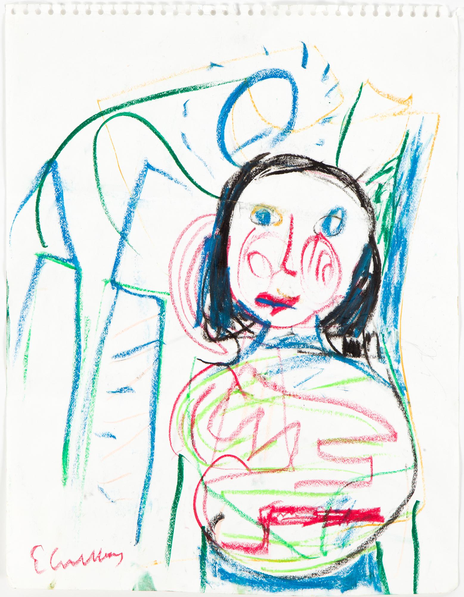 ERLAND CULLBERG, Chalk drawings, 10, signed.