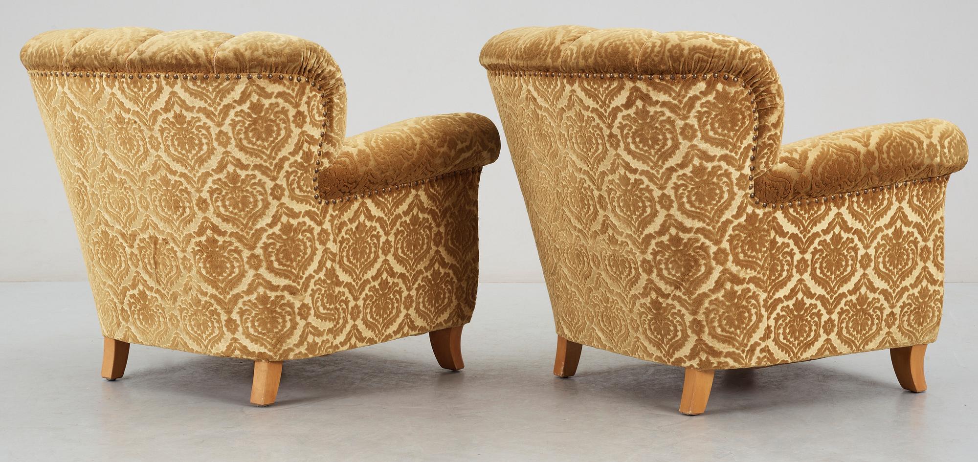 FÅTÖLJER, ett par, 1940-tal.