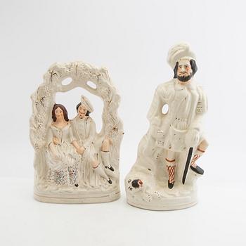 Eight Staffordshire-type figurines, England, early 20th Century.