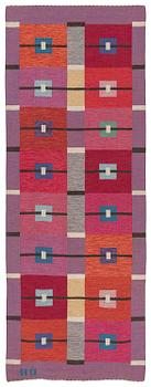 271A. Agda Österberg, a flat weave and tapestry weave carpet, c. 330 x 123 cm, signed AÖ.