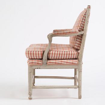 A Gustavian 'Gripsholm' armchair, late 18th century.