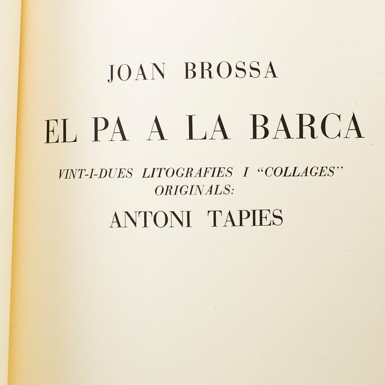 ANTONI TÀPIES, book with 25 lithographs and collages, Justification page signed by Antoni Tàpies adn Joan Brossa.