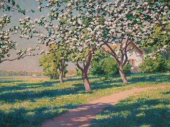 Johan Krouthén, Landskap med blommande fruktträd.