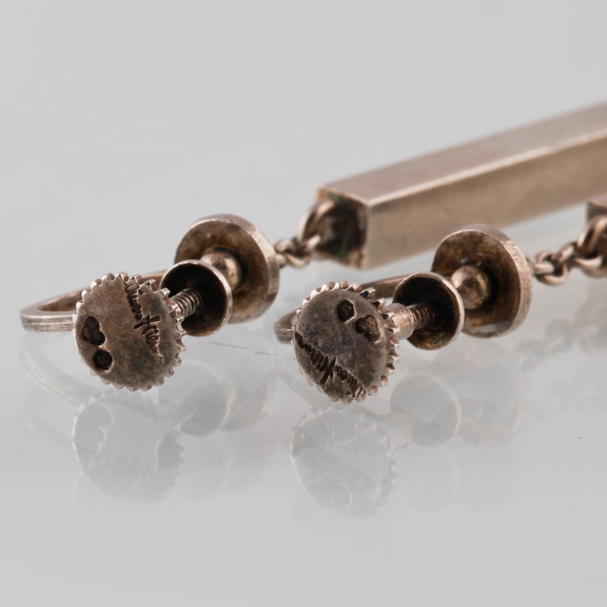 ÖRHÄNGEN, silver, Wiwen Nilsson, Lund. Vikt 10,3 gram.