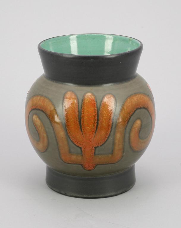 VAS, keramik, "508 oliv Frost Kromo", Bo Fajans, Gefle, tillverkad 1934-43.