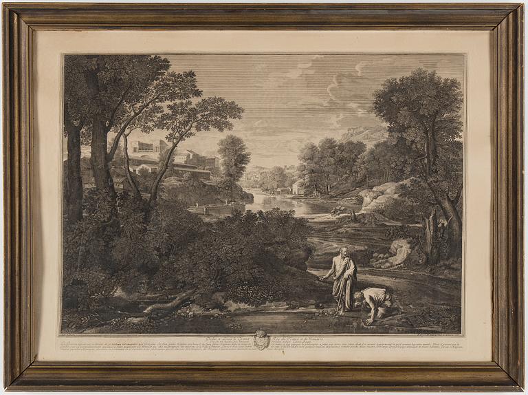 GRAVYR, efter Nicolas Poussin. 1700-/1800-tal.