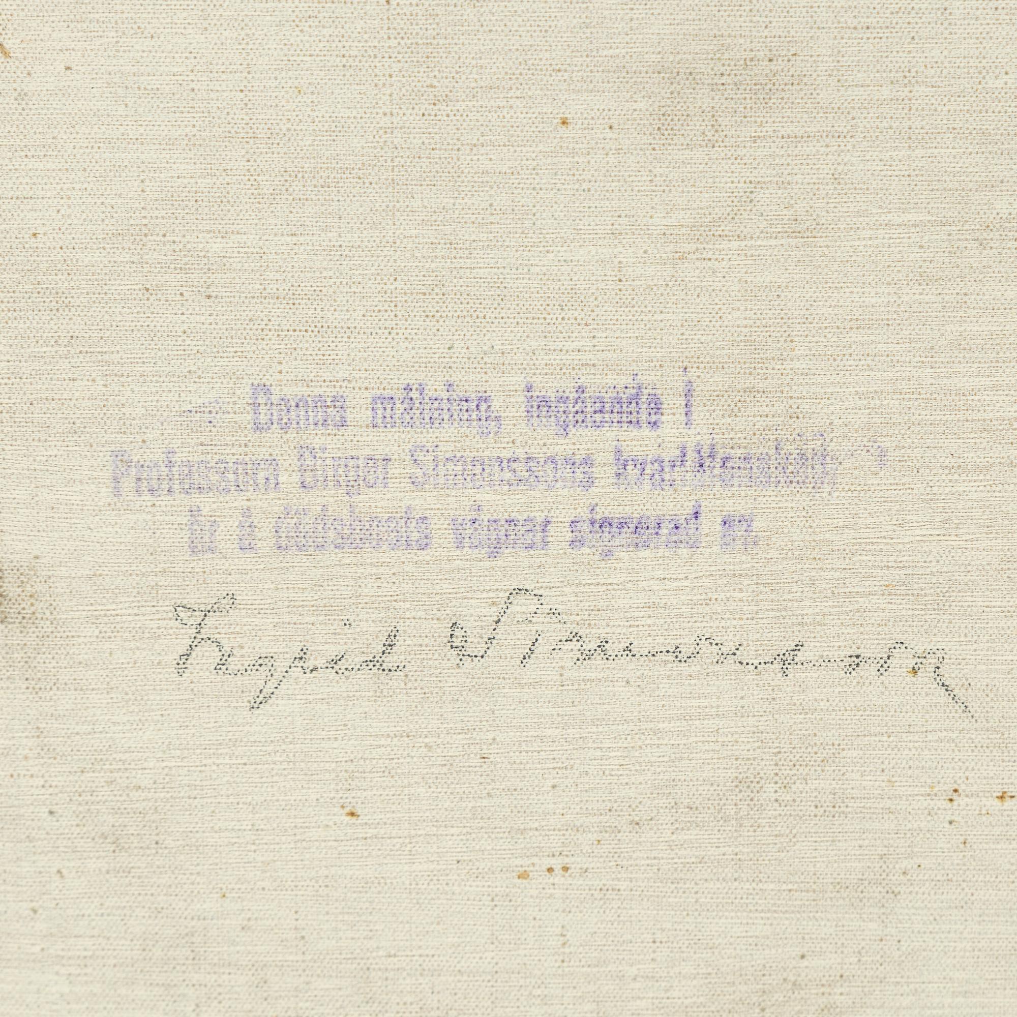 Birger Simonsson, olja på duk, signerad av dödsboet.