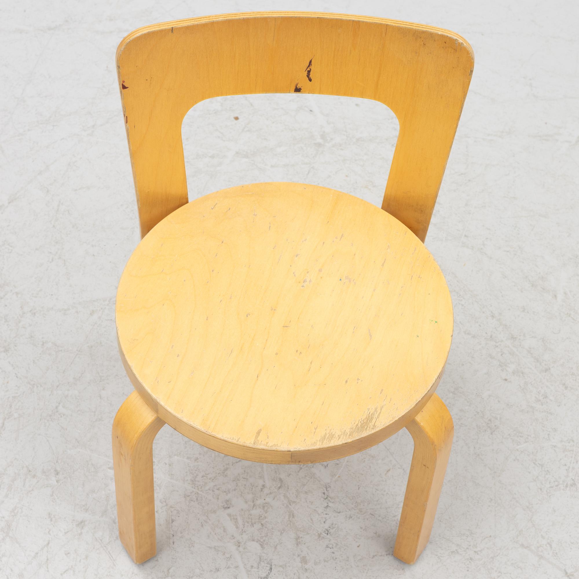 Alvar Aalto, children's chairs, 4 pcs, Artek, Finland.