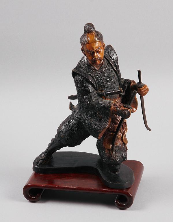 SKULPTUR, patinerad brons, Japan. 1900-tal.