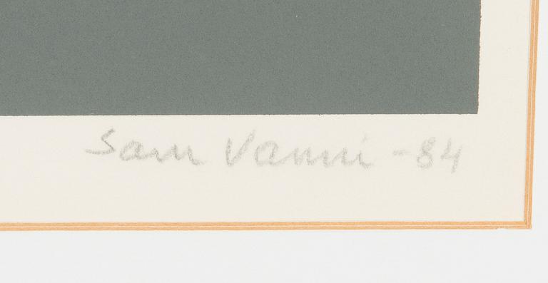 Sam Vanni, serigrafia, signeerattu ja päivätty -84, merkitty E.A.