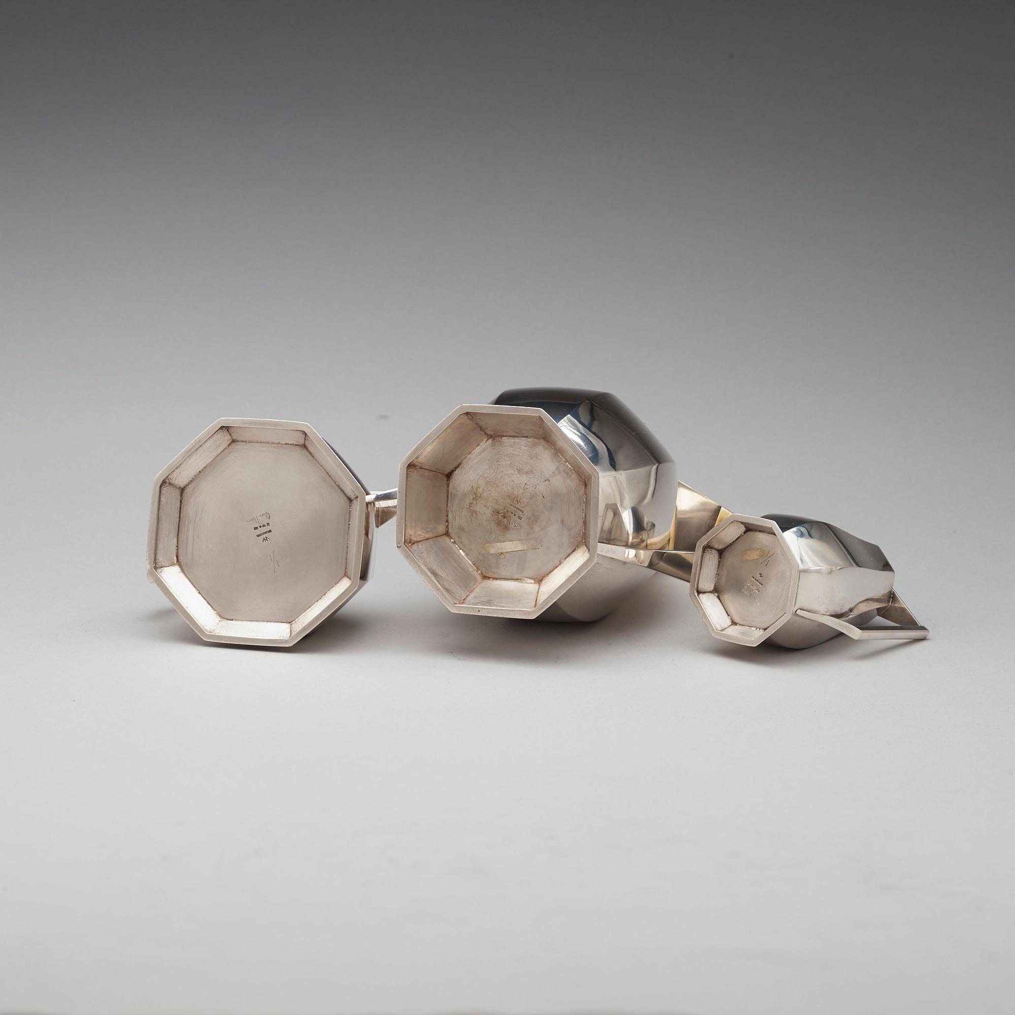 WIWEN NILSSON, kaffeservis, 3 delar, Lund 1928, även märkt 1/1.
