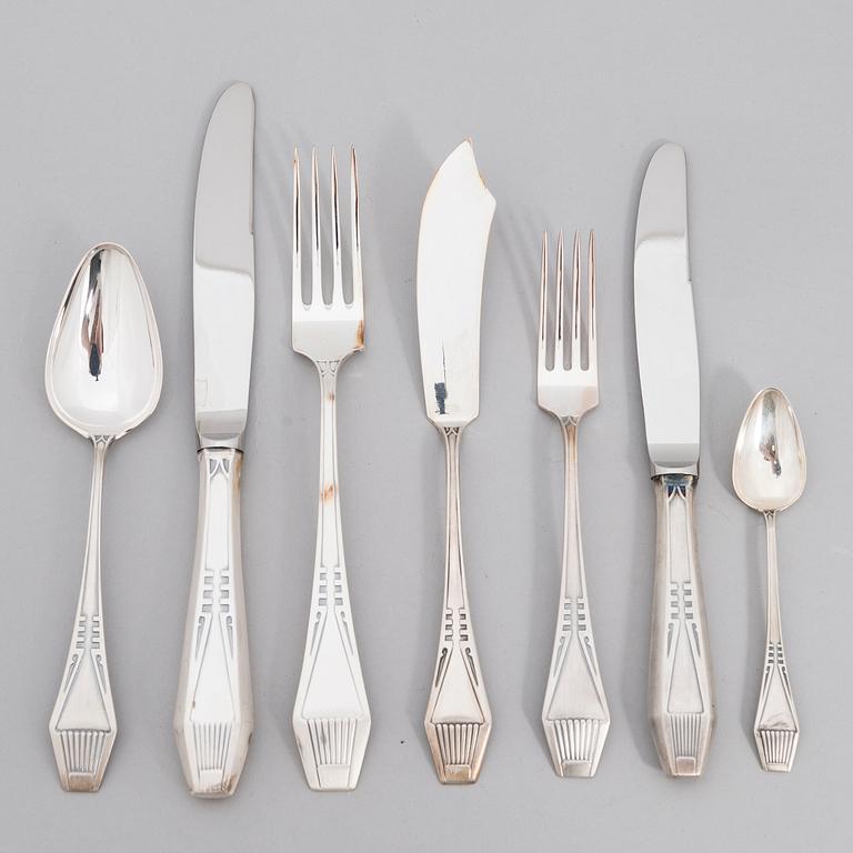 A 59-piece set of 'Suomi' silver cutlery, Kultateollisuus, Turku 1997-2010.