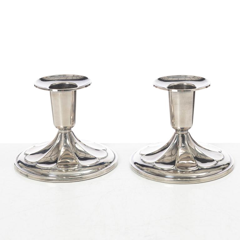 Ljusstakar, ett par, silver, Ceson, Göteborg, 1968.