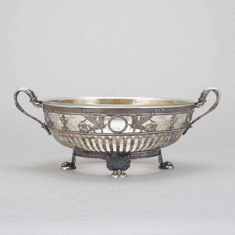 SKÅL, silver, empire, sannolikt Aachen, Tyskland, 1800-talets första hälft/mitt. Total silver vikt  ca 514 gram.