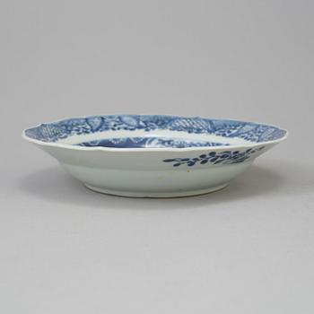 Seven Chinese blue and white dishes, Qing dynasty, Qianlong (1736-95).