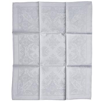 423. NAPKINS, 6 pieces. Linen damask. Russia, woven a crowned Russian N II (tsar Nikolaj II) and 1909-1910.