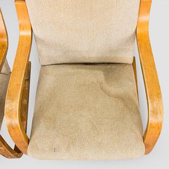 Alvar Aalto, Fåtöljer, 2 st, modell A35 och A36 O.Y. Huonekalu- ja Rakennustyötehdas A.B. 1940/1950-tal.