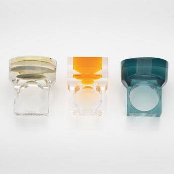 Siv Lagerström, three acrylic plastic rings, 1970s.