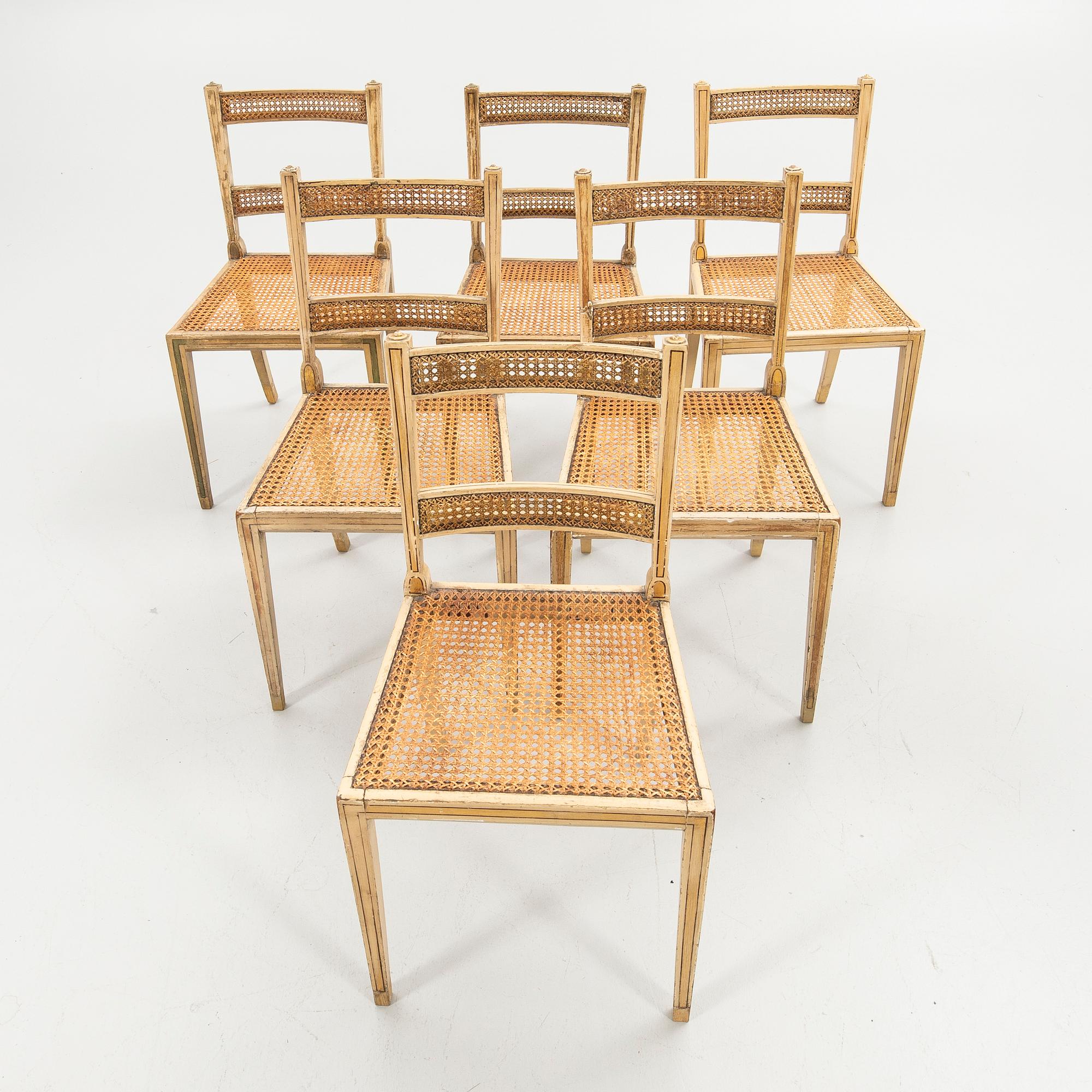 Dining chairs, 6 pcs, first half of the 19th century, England.
