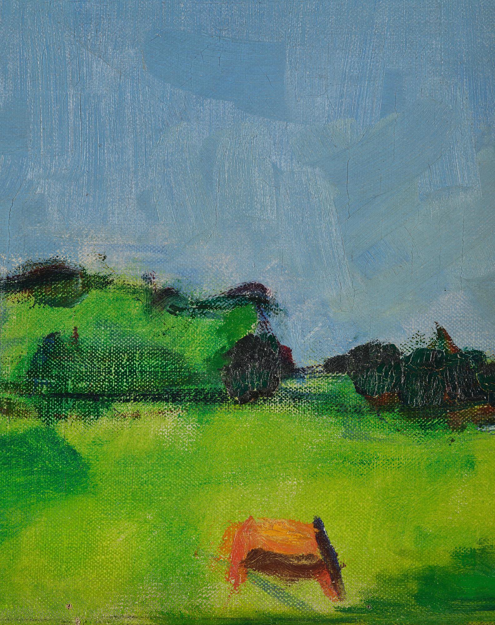 Oluf Høst, Summer landscape with horses, Bornholm.