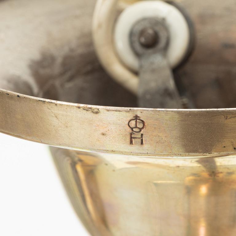 Elis Bergh, attributed, ceiling lamp, nickel silver, Swedish Grace, CG Hallberg, 1920s-30s.