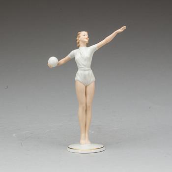 FIGURIN, porslin, art deco, Kurt Steiner, Schau bach kunst, Tyskland, 1900-talets första hälft/mitt.