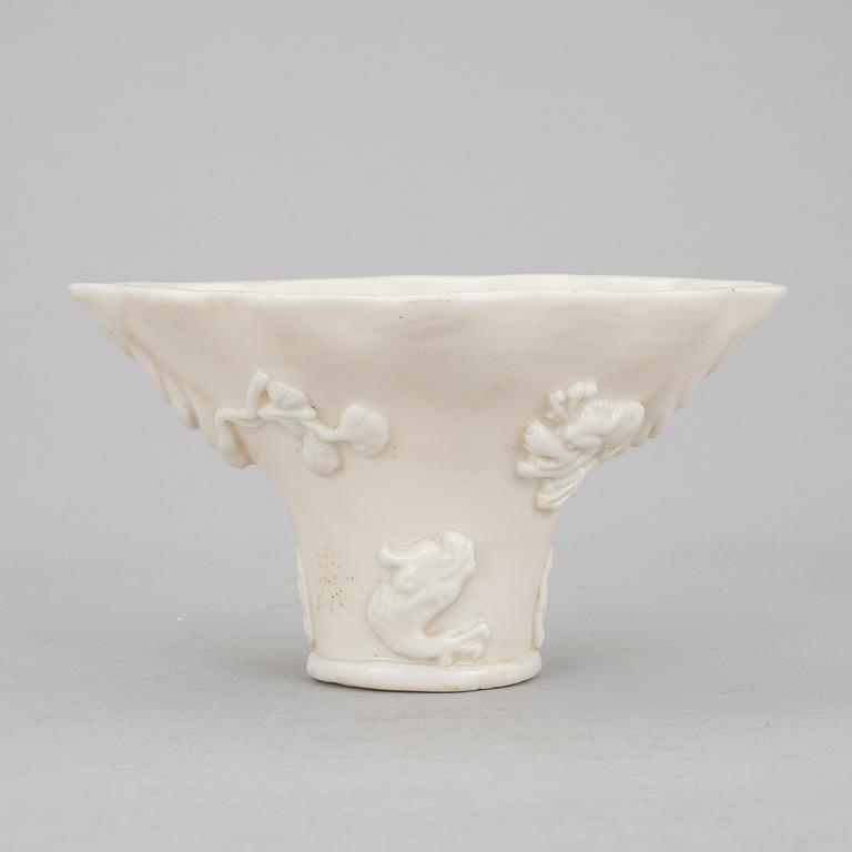 VINOFFERBÄGARE, blanc de chine, Kina, 1700-tal.