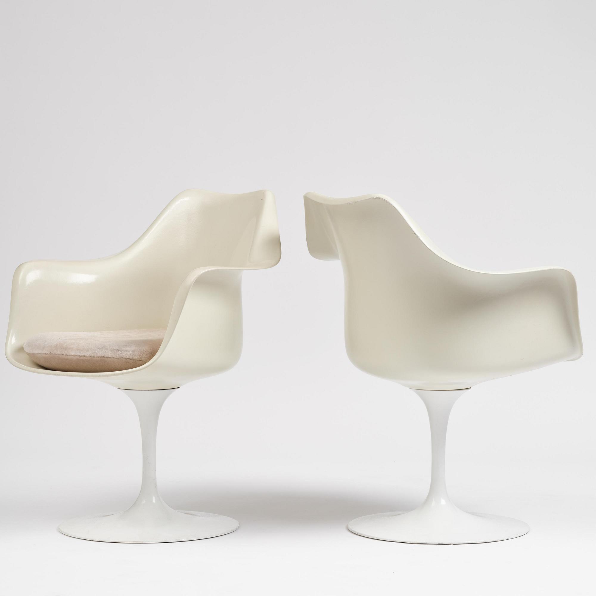 Eero Saarinen, stolar, fem stycken, "Tulip", Knoll International, 1960-70-tal.