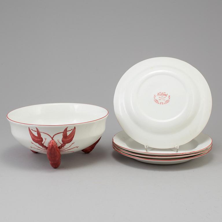 A creamware crayfish service from Rörstrand, late 20th century.