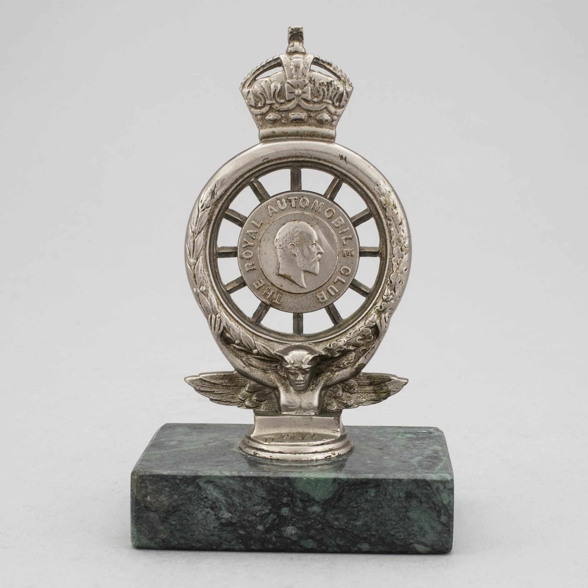 BILKYLARPRYDNAD, metall, Elkinston & Co Ltd, England, 1900-talets första hälft.