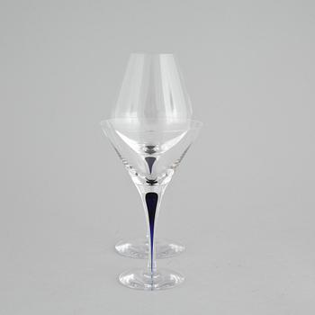 ERIKA LAGERBIELKE, ten cocktail glasses and eight wine glasses for Orrefors, second half of the 20th century.