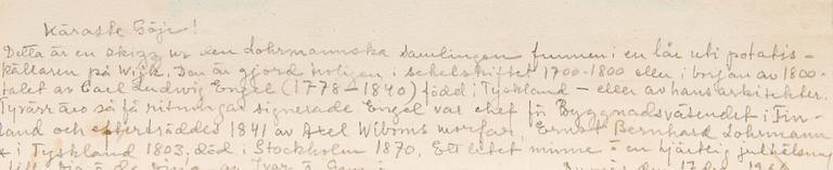 AKVARELLER/RITNINGAR, 3 st. tillskrivan Carl Ludwig Engel (1778-1840), ej signerade.