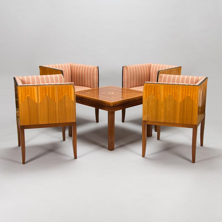 Eliel Saarinen, a late 20th-century 5-piece 'Saarinen house' furniture suite, Adelta oy, Finland.