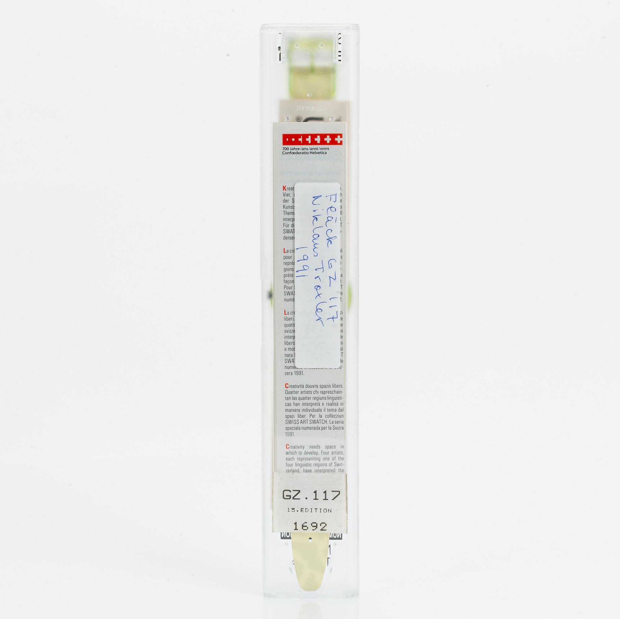 Swatch, Flaeck, Felice Varini, armbandsur, 34 mm.
