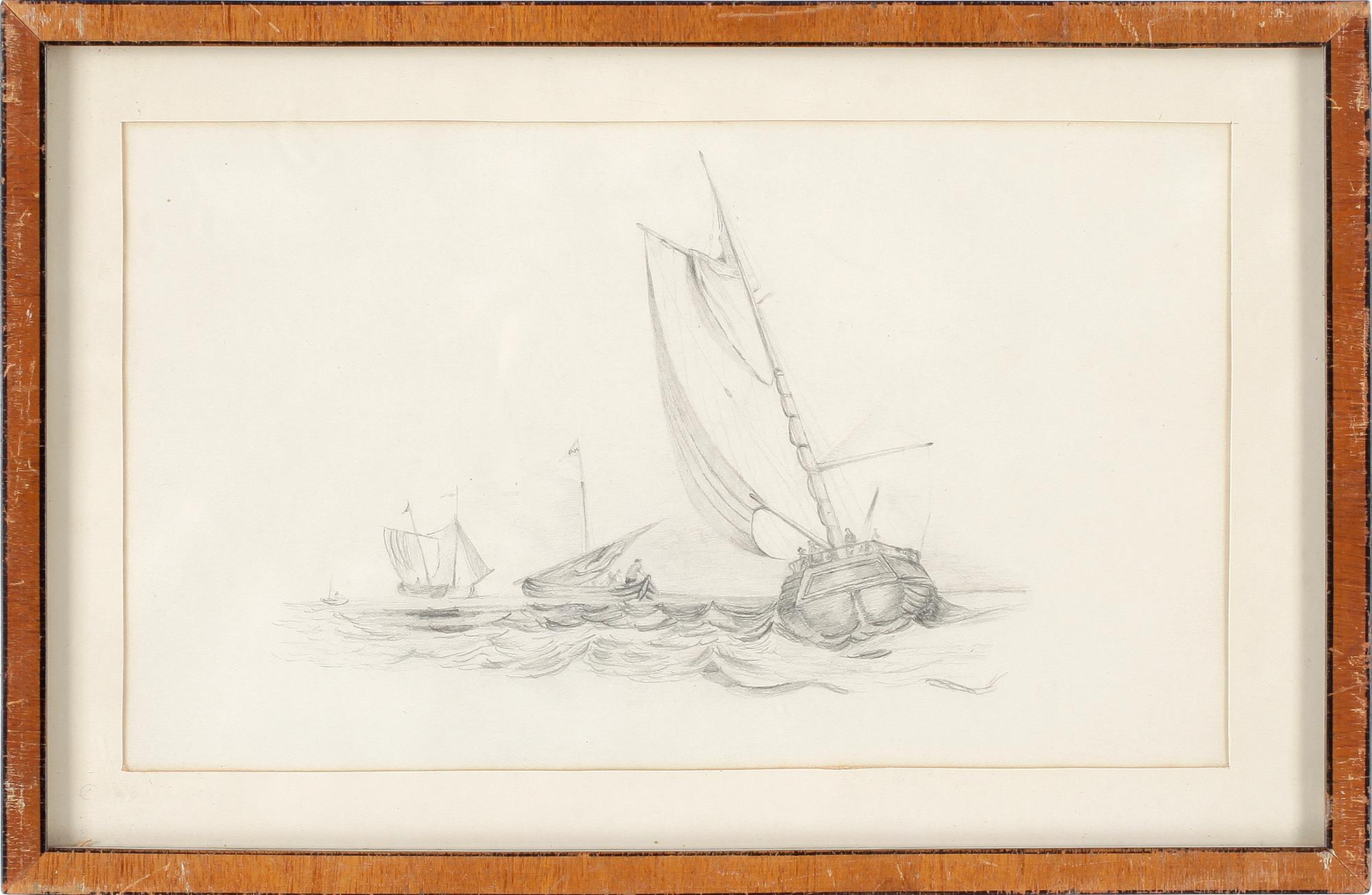 AUGUST HAGBORG, 2 st blyertsteckningar, signerade a tergo.