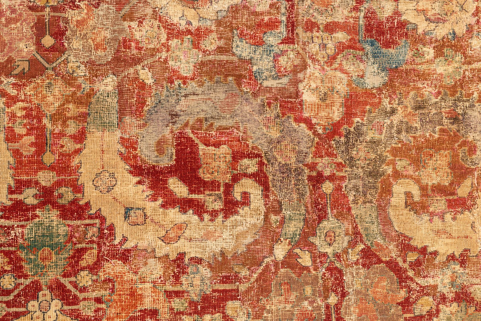 Matta, antik, Nordöst persisk "Blossom and sickle", Safavid dynastin, ca 311 x 156 cm, 1600-tal.