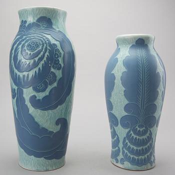 JOSEF EKBERG, two vases signed.