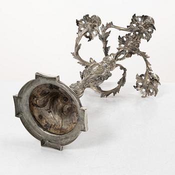 Candelabrum, silver, Rococo style, 20th century.