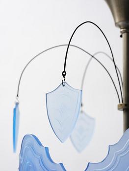Edward Hald, a Swedish Grace ceiling lamp, Orrefors, 1920s.